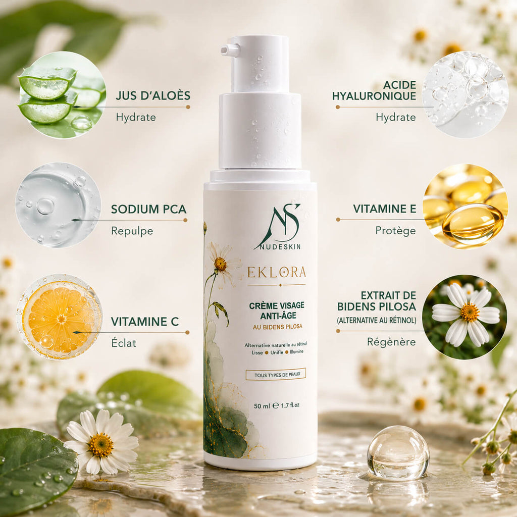 Crème Anti-Age au Rétinol Naturel Bidens Pilosa - Eklora™