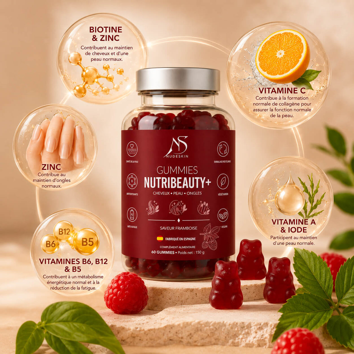 Gummies Cheveux, Peau, Ongles Nutribeauty+™