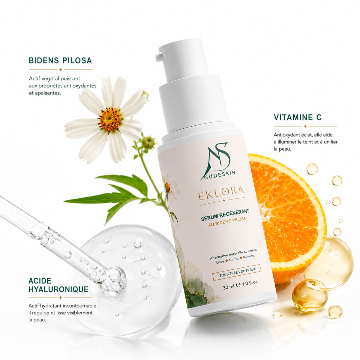 Sérum Régénérant Eklora™ au rétinol naturel Bidens Pilosa